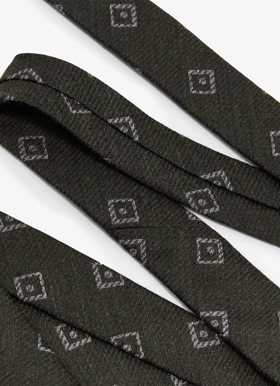 Reiss Fazio stropdas in wolblend - detail 2 groen