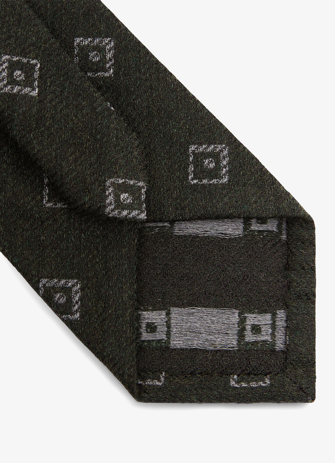 Reiss Fazio stropdas in wolblend - detail 3 groen