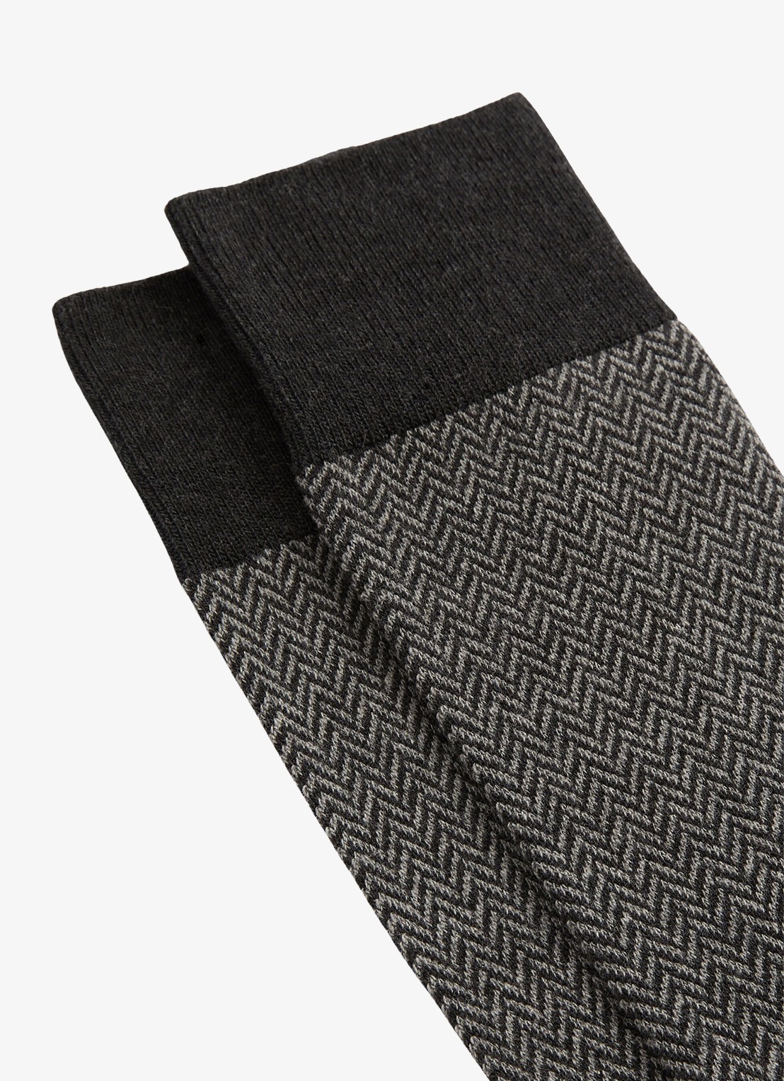 Reiss Fela ribgebreide sokken - detail chocoladebruin