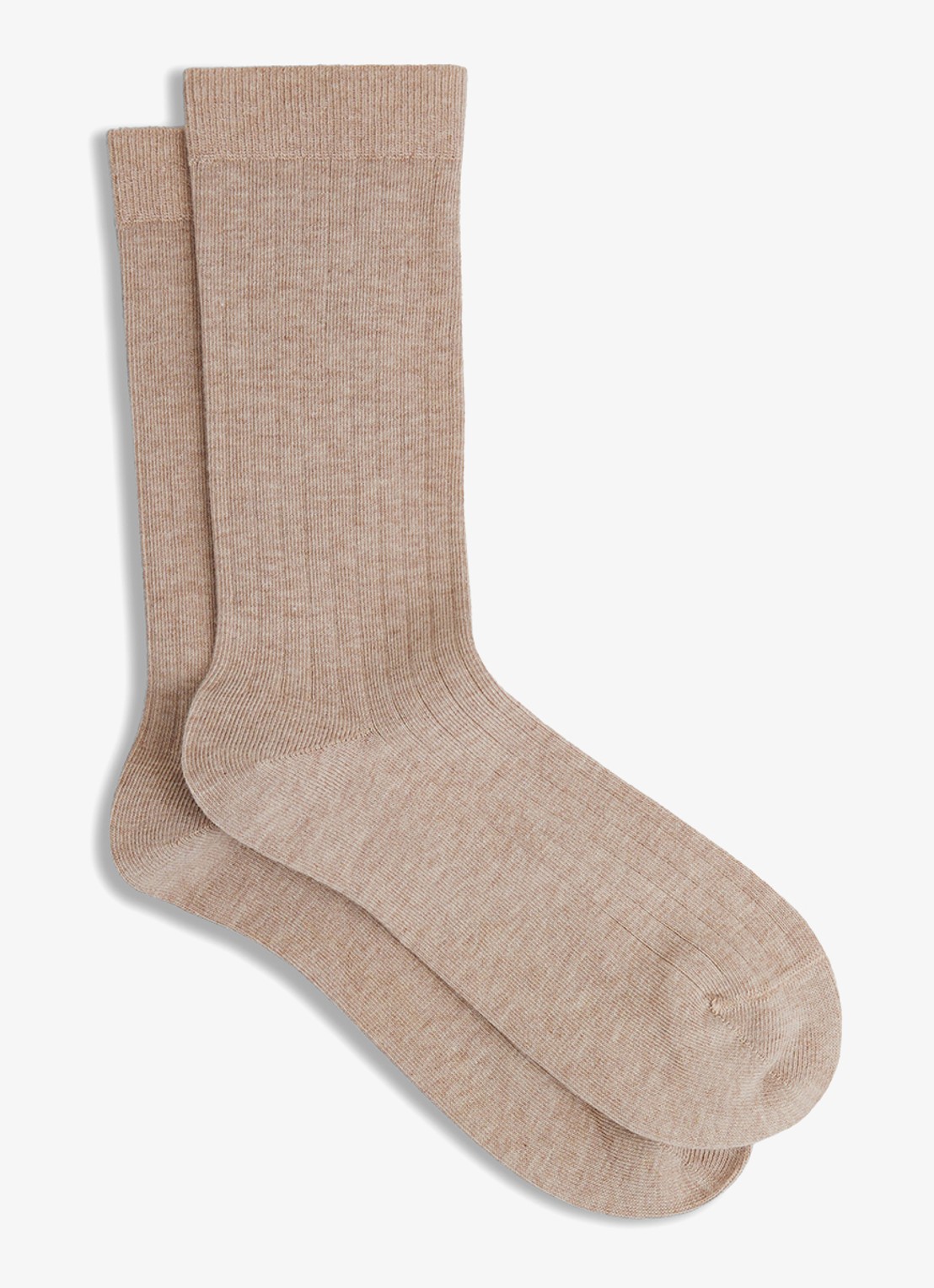 Reiss Felicia ribgebreide sokken  - voorkant beige