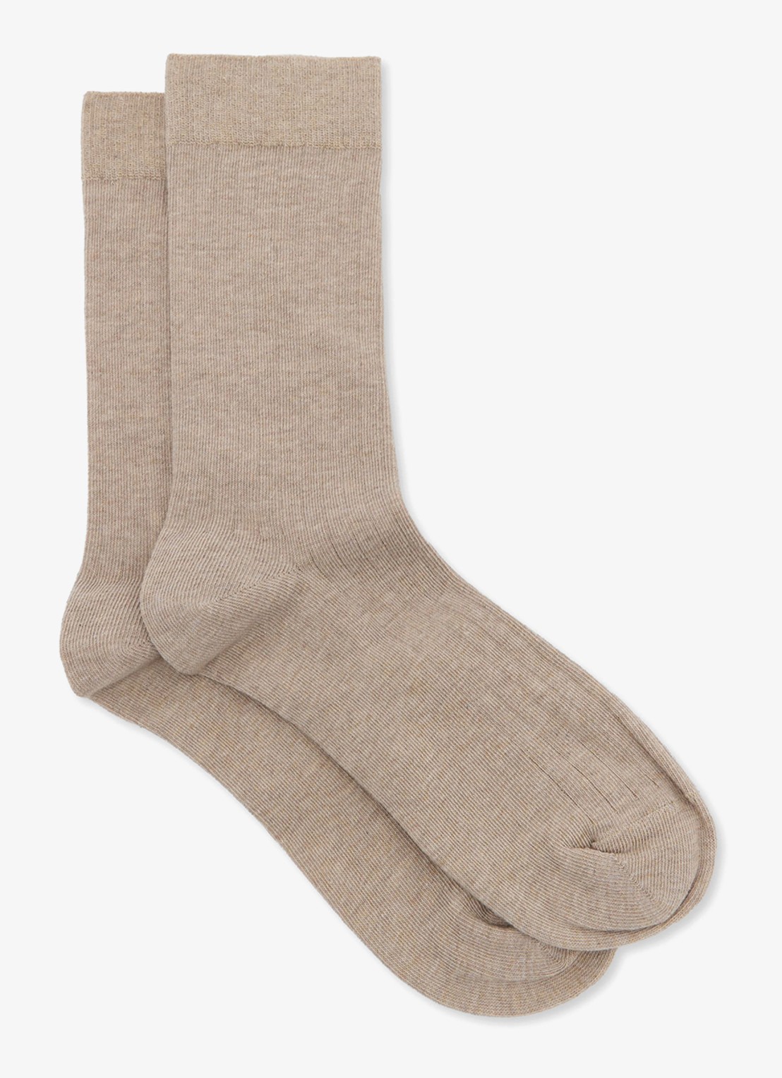 Reiss Felicia ribgebreide sokken  - voorkant 3 taupe