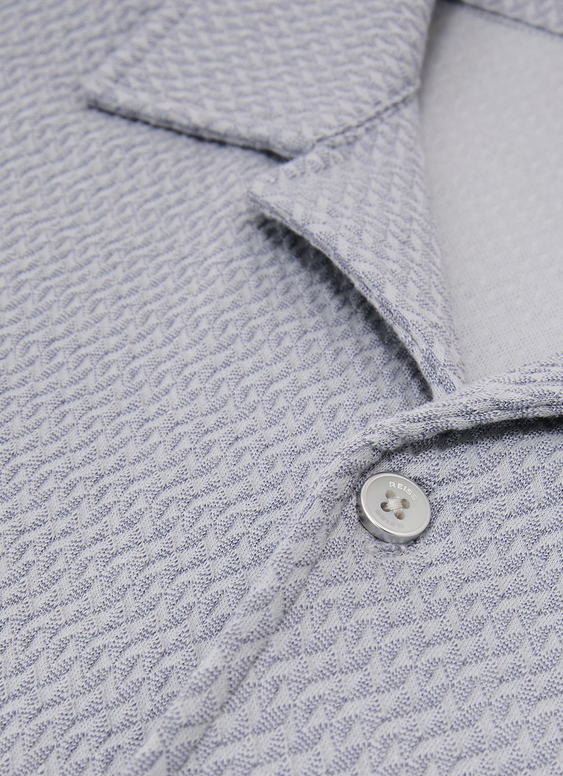 Reiss Felipe overhemd met textuur  - detail 5 lichtblauw