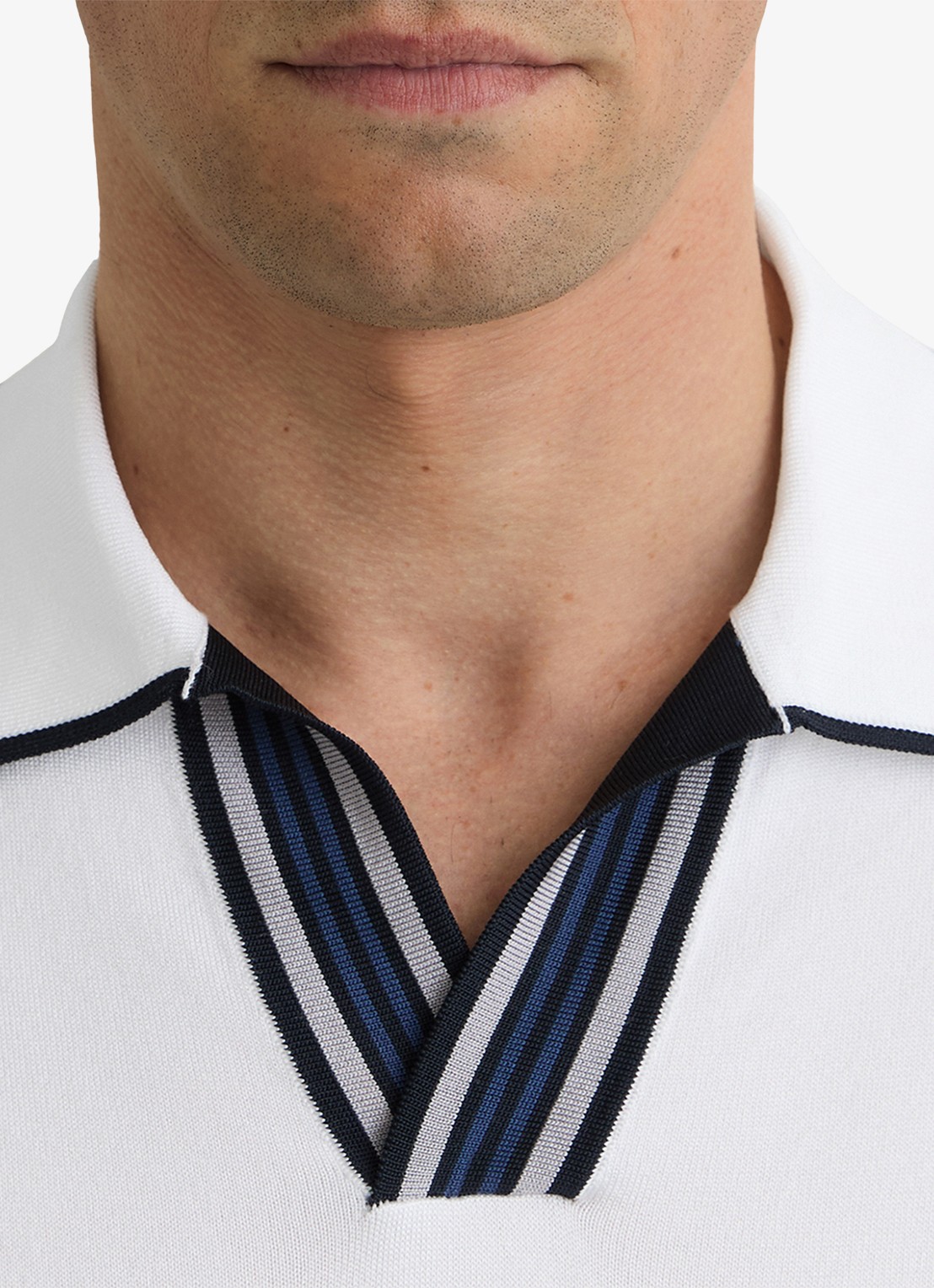 Reiss Fijngebreide trui met polokraag - detail 4 white / wit
