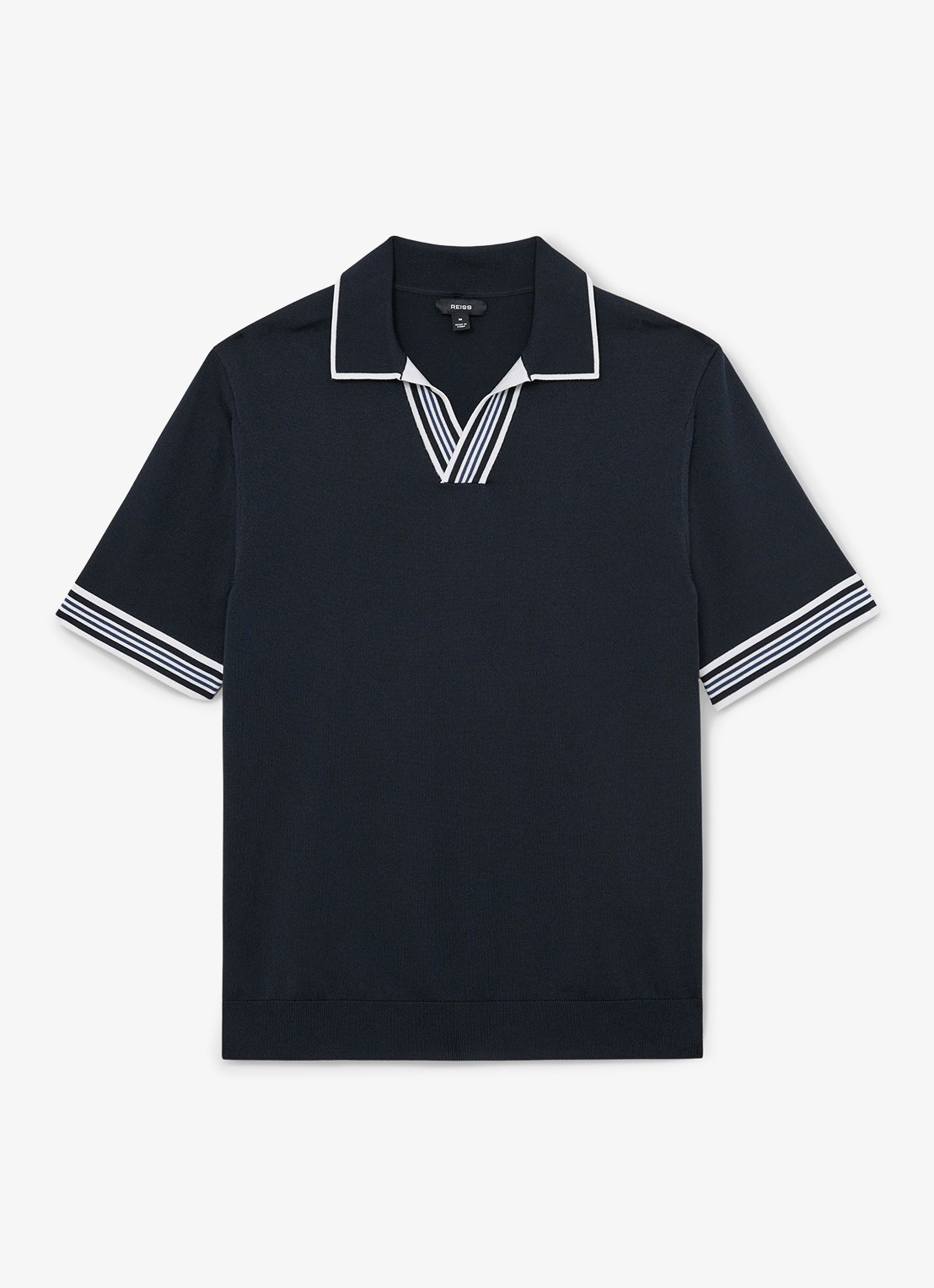 Reiss Fijngebreide trui met polokraag - voorkant 5 navy / blauw