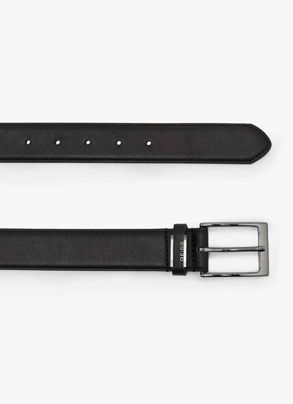 Reiss Finch riem van leer - voorkant black / zwart