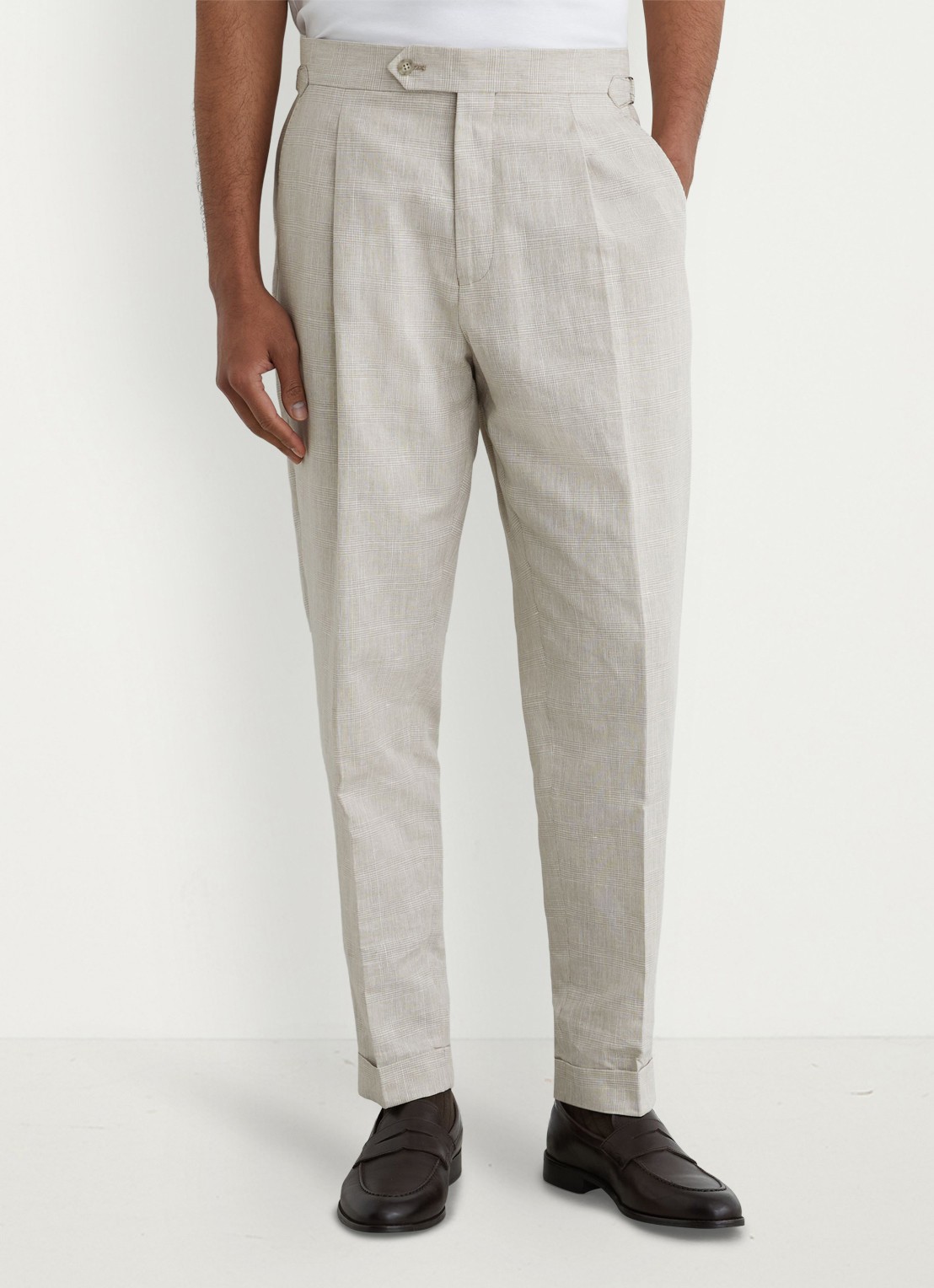 Reiss Finch tapered fit pantalon in linnenblend - detail oatmeal / beige