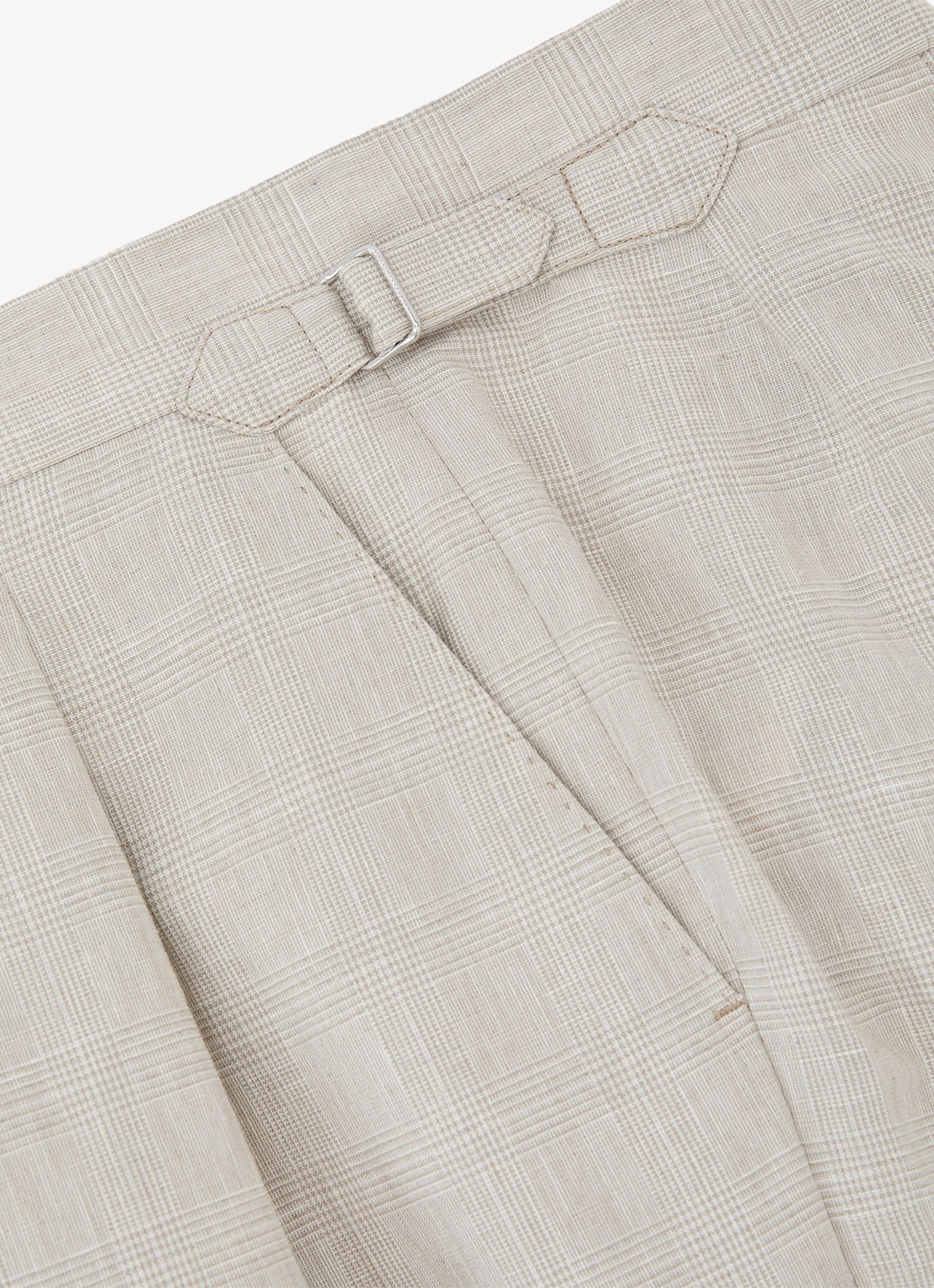 Reiss Finch tapered fit pantalon in linnenblend - detail 4 oatmeal / beige