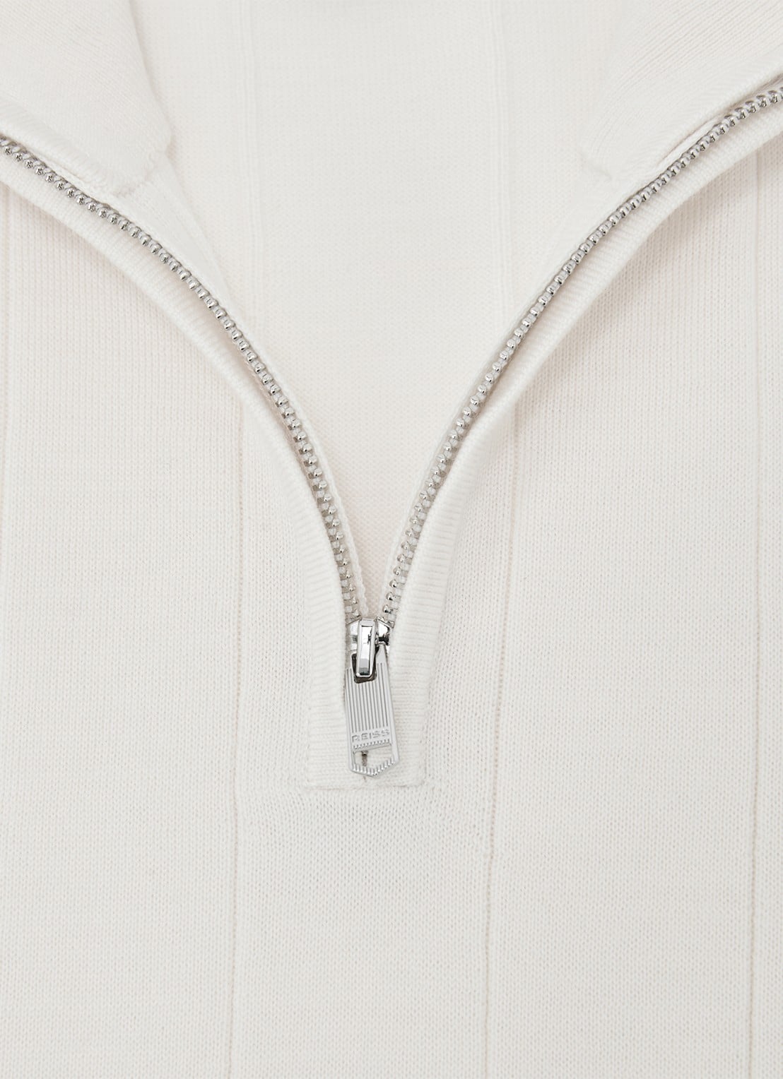 Reiss Findlay trui van merino wol met halve rits  - detail 3 wit