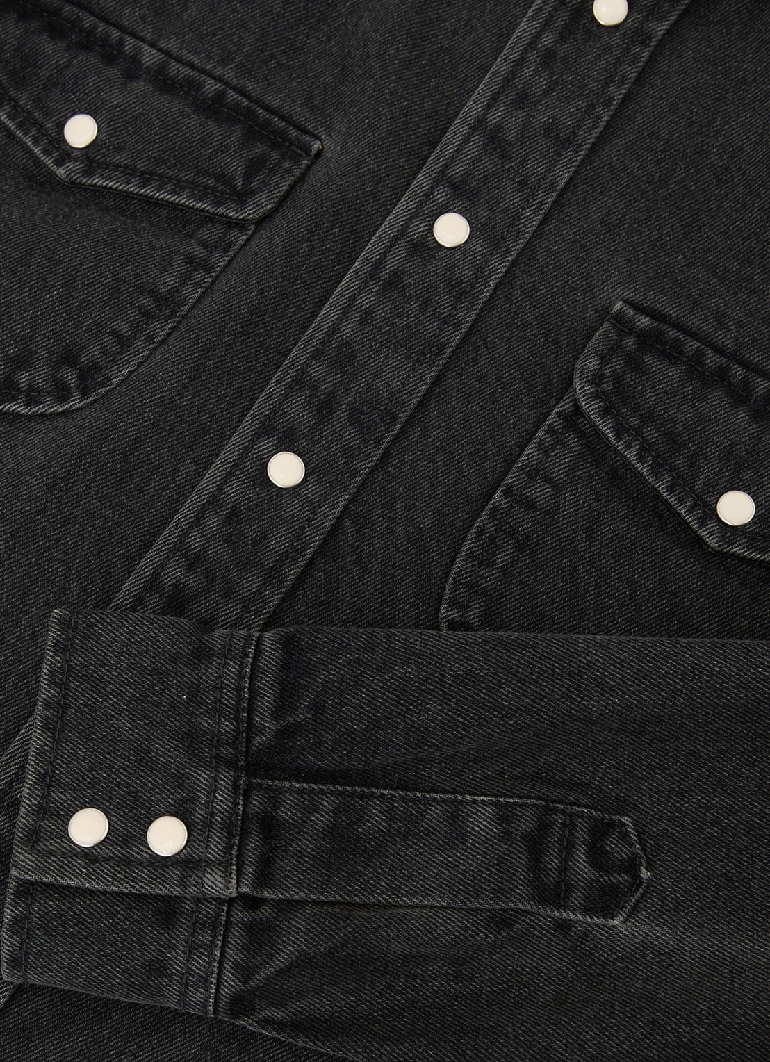 Reiss Finley overshirt van denim - detail 8 donkergrijs