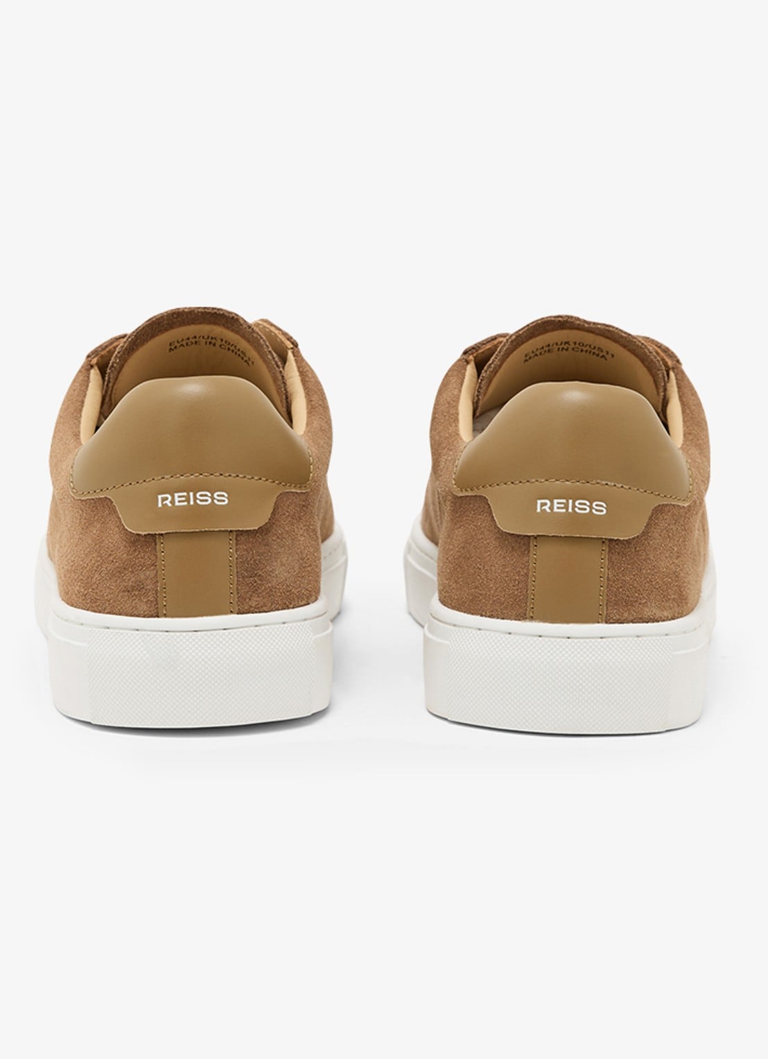 Reiss Finley sneaker van kalfssuède  - achterkant camel