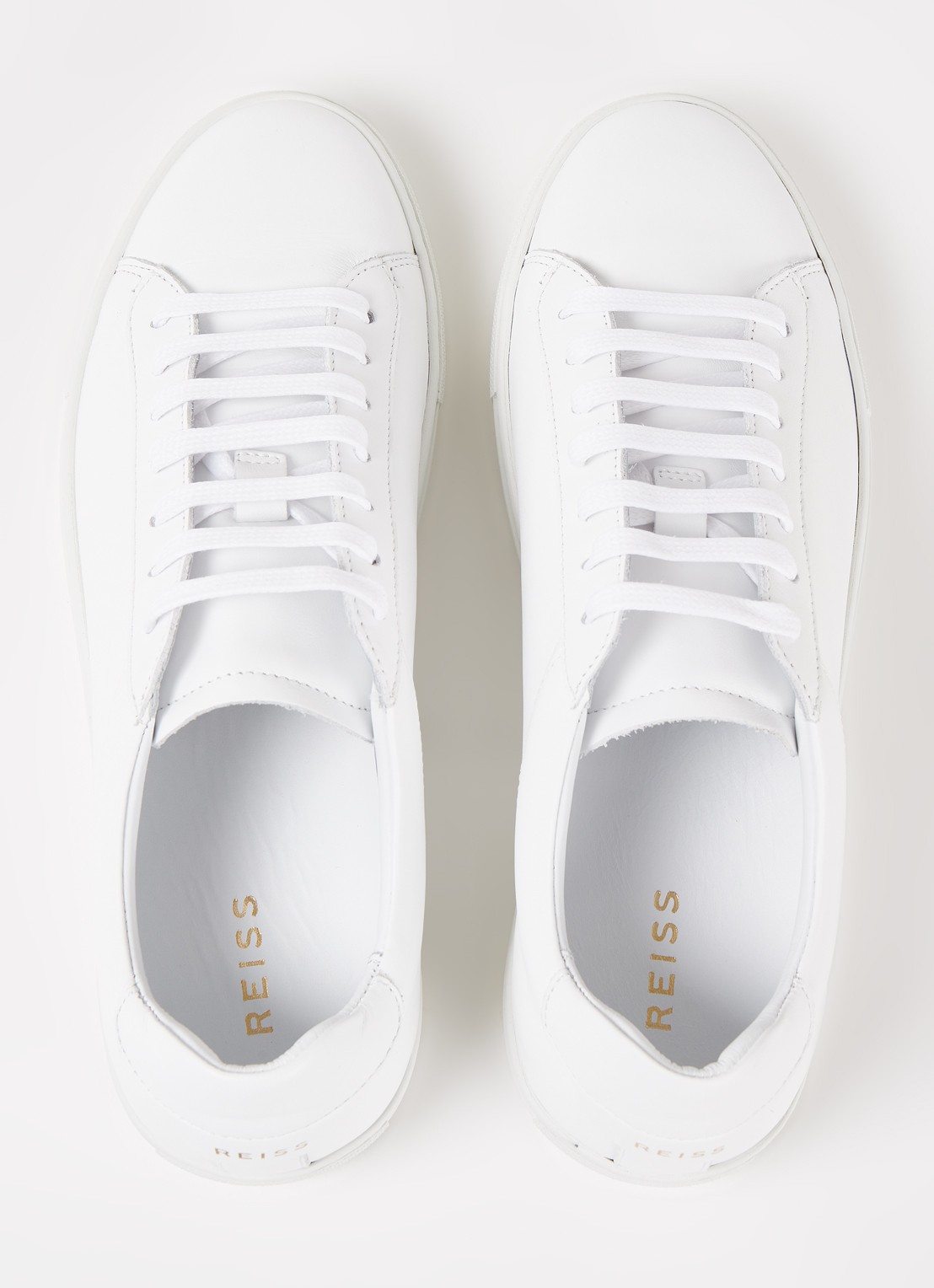 Reiss Finley sneaker van leer  - detail 4 white / wit