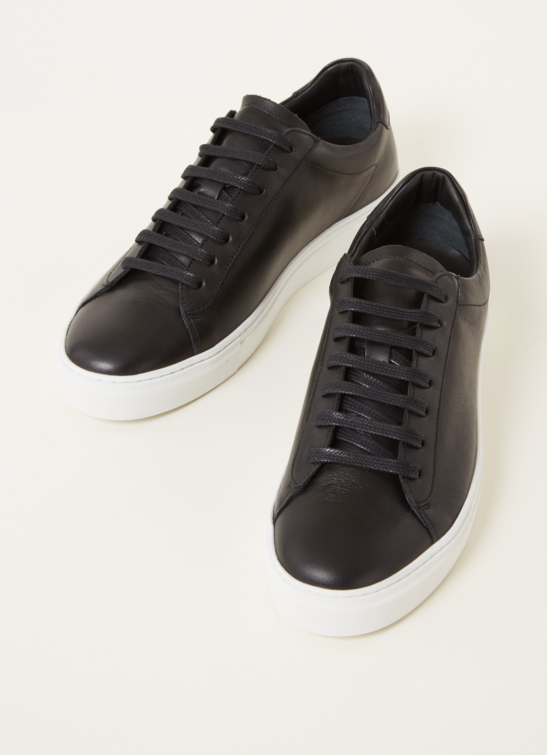 Reiss Finley sneaker van leer  - detail 2 zwart