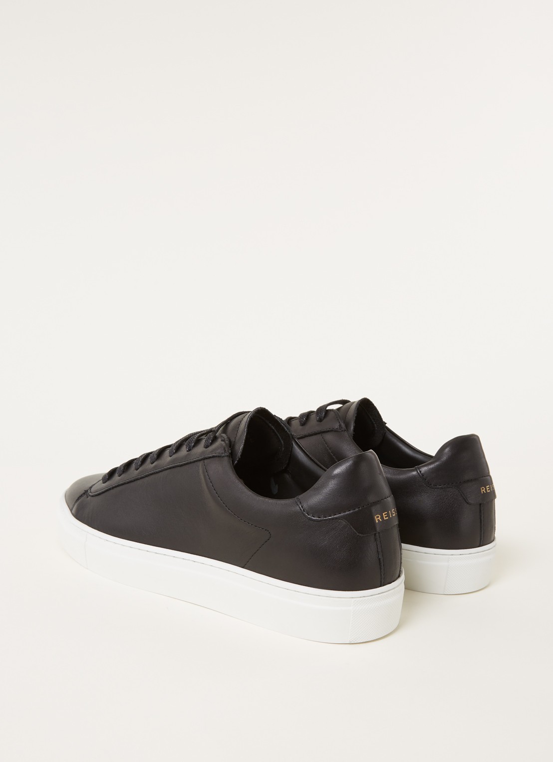 Reiss Finley sneaker van leer  - detail 3 zwart