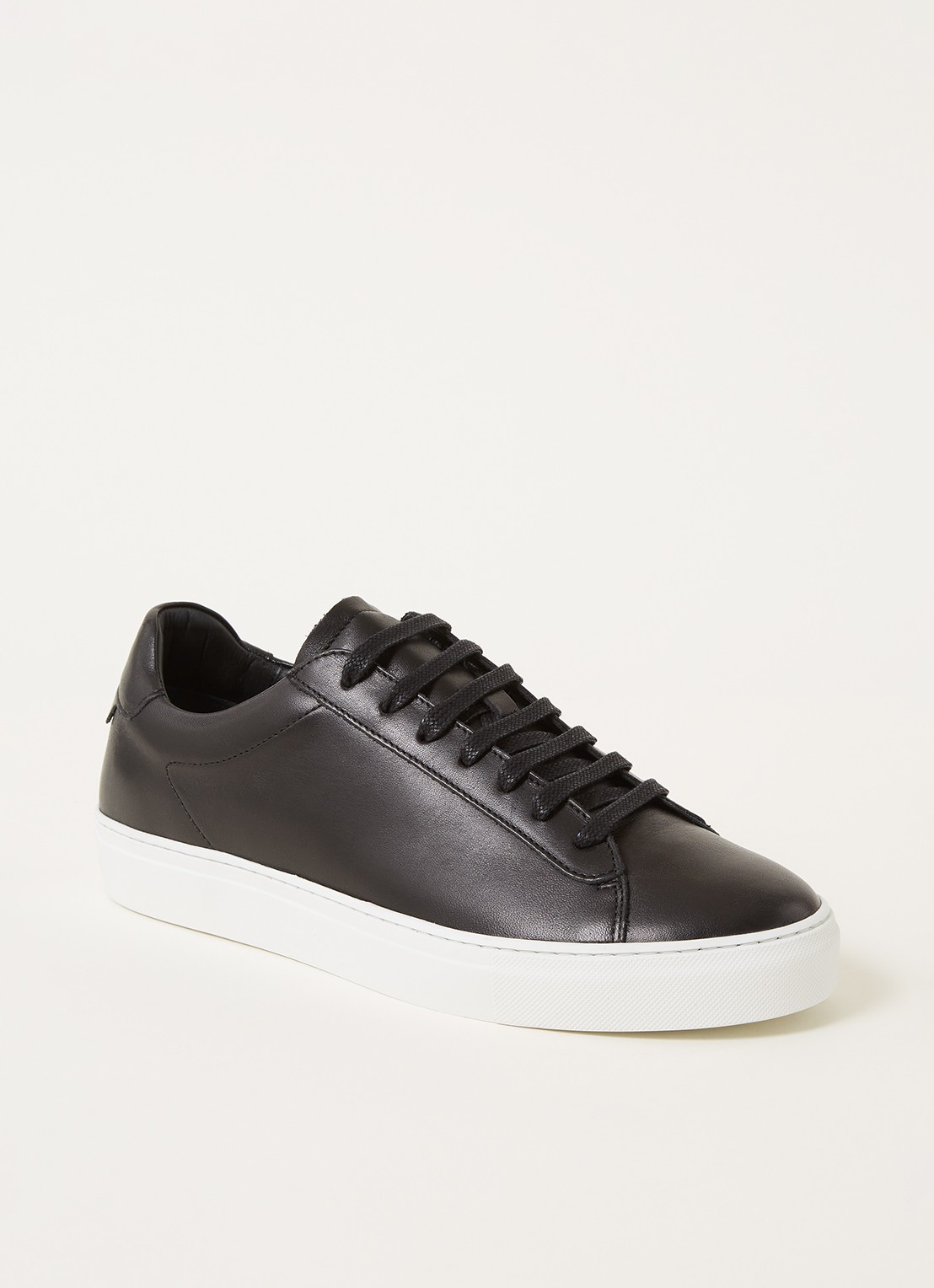 Reiss Finley sneaker van leer  - voorkant zwart
