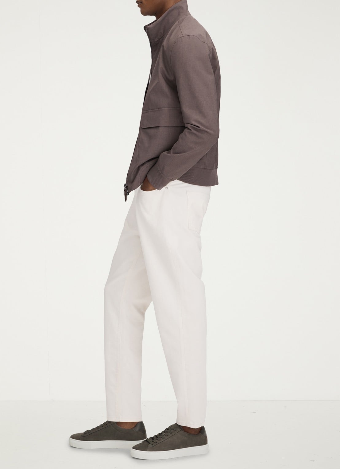 Reiss Finley sneaker van suède - voorkant 4 grijs