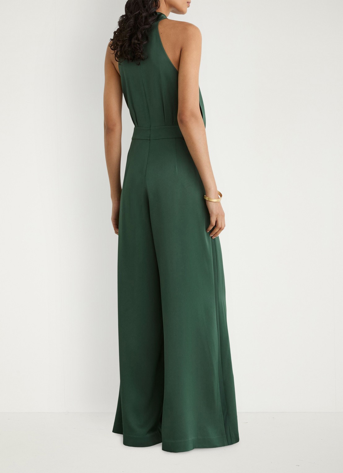 Reiss Finley wide leg jumpsuit met geplooid detail - achterkant zeegroen