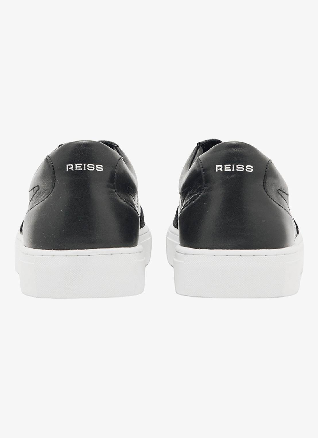 Reiss Finton sneaker van leer met suède details - achterkant 3 zwart
