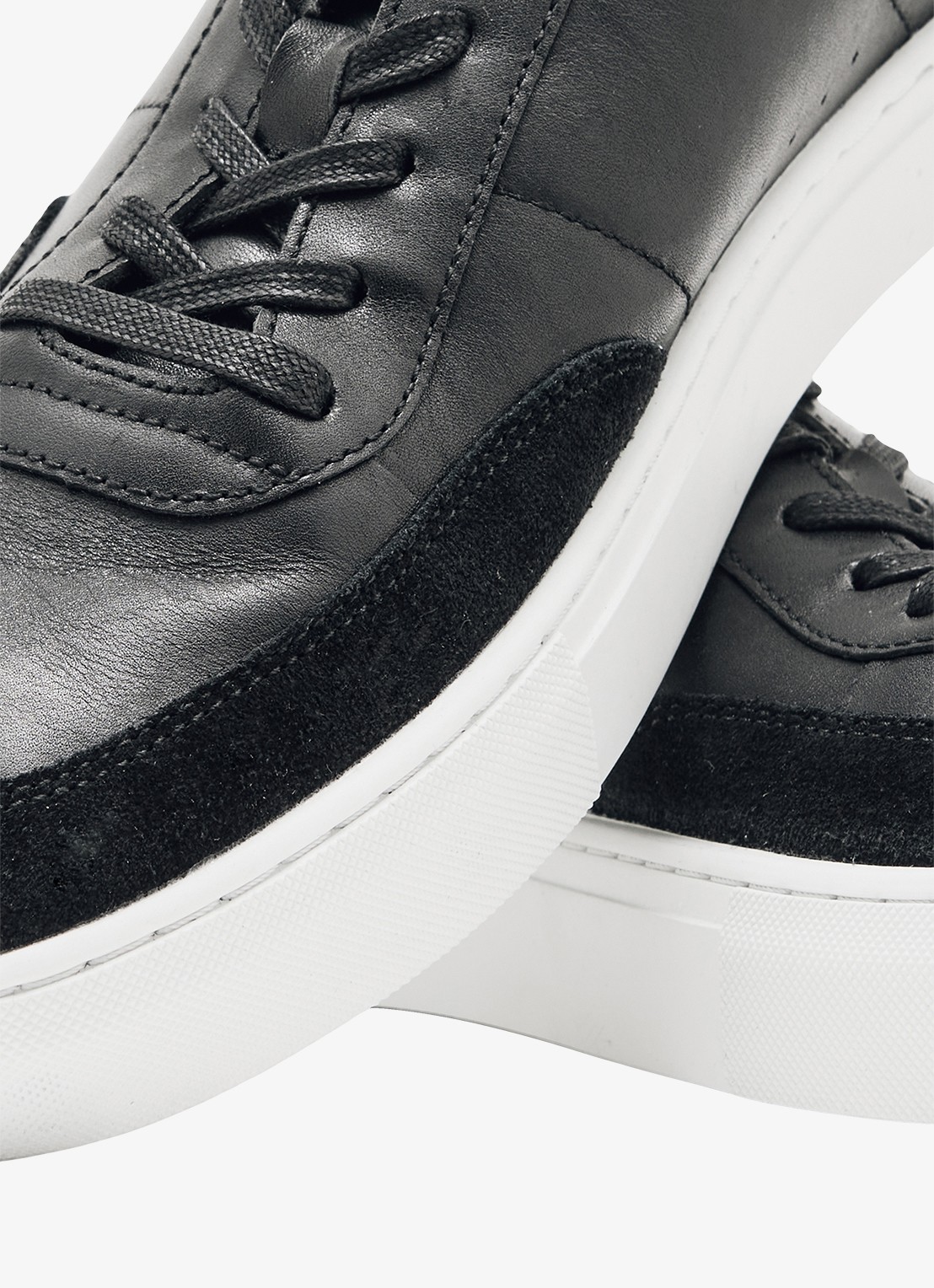 Reiss Finton sneaker van leer met suède details - detail 5 zwart
