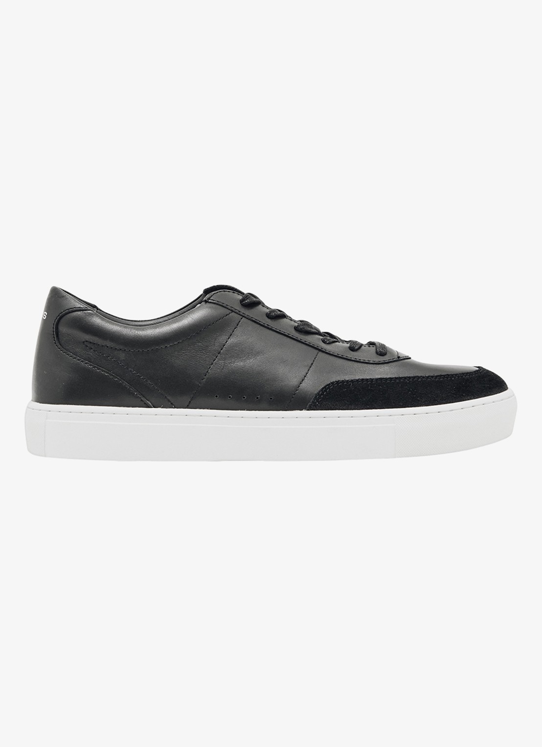 Reiss Finton sneaker van leer met suède details - voorkant zwart