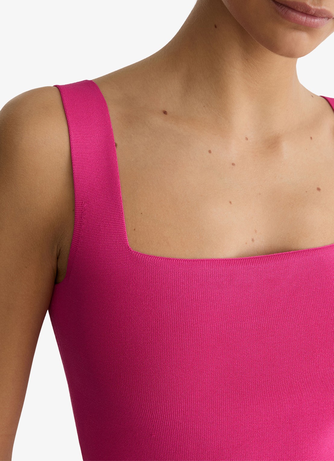 Reiss Fion fijngebreide top met rechthoekige hals - detail 3 roze
