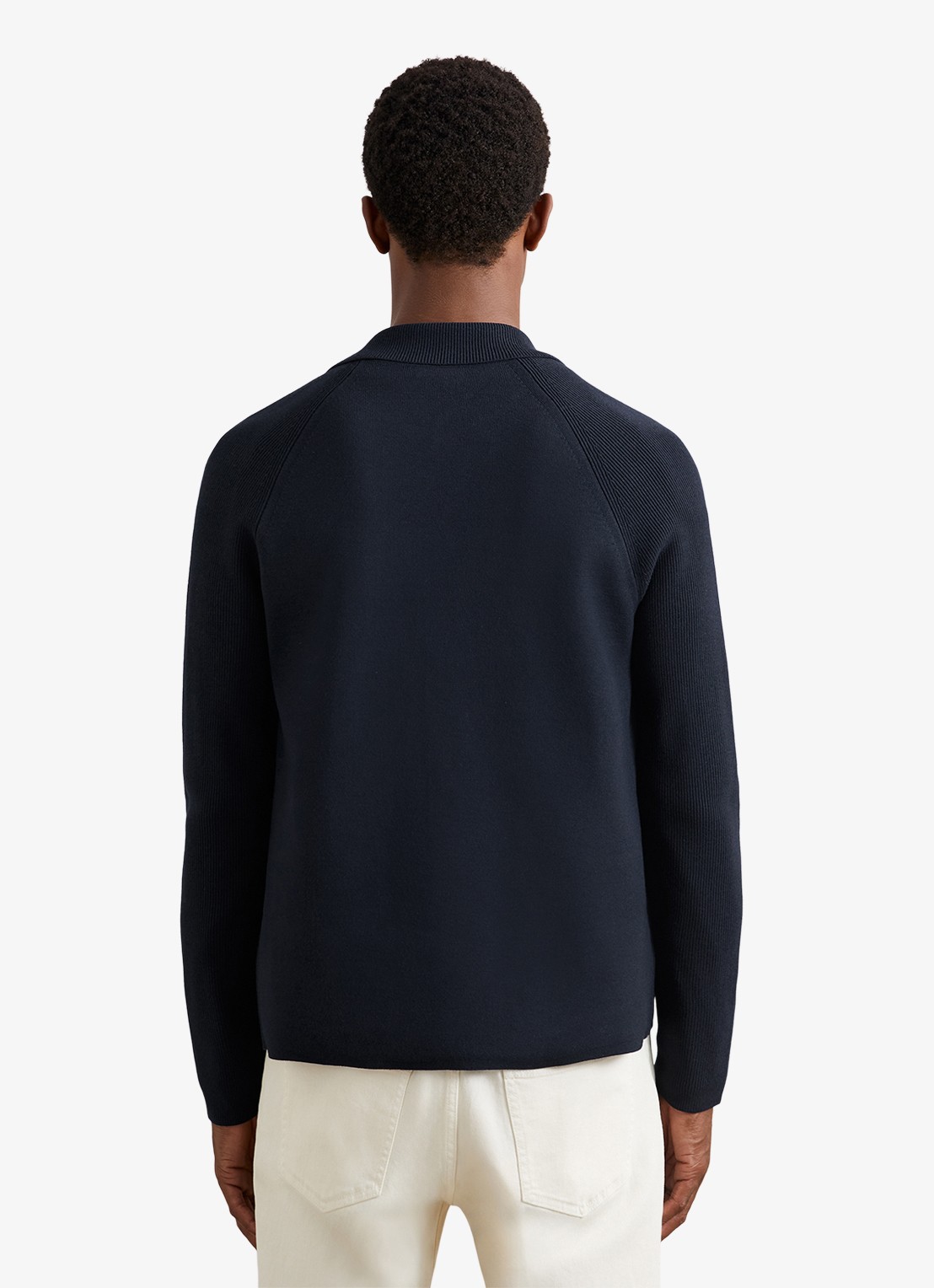 Reiss Fitzgerald fijngebreid vest met opgestikte zakken - achterkant 6 blauw