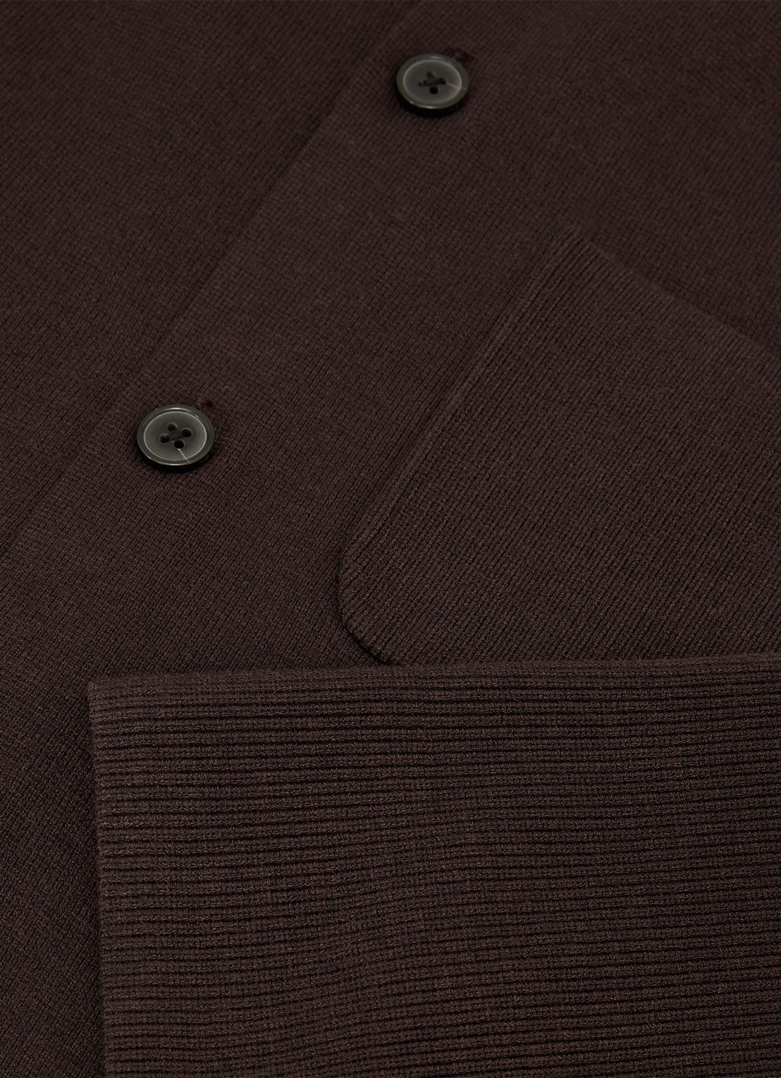 Reiss Fitzwilliam fijngebreid vest met opgestikte zakken - detail 4 donkerbruin