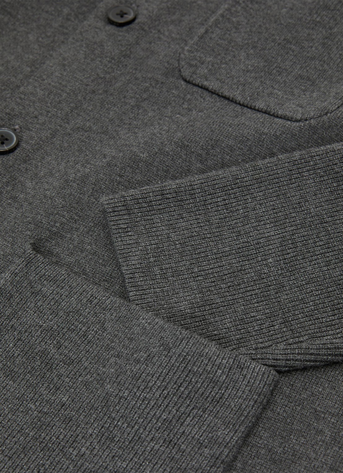 Reiss Fitzwilliam fijngebreid vest met opgestikte zakken - detail 3 donkergrijs