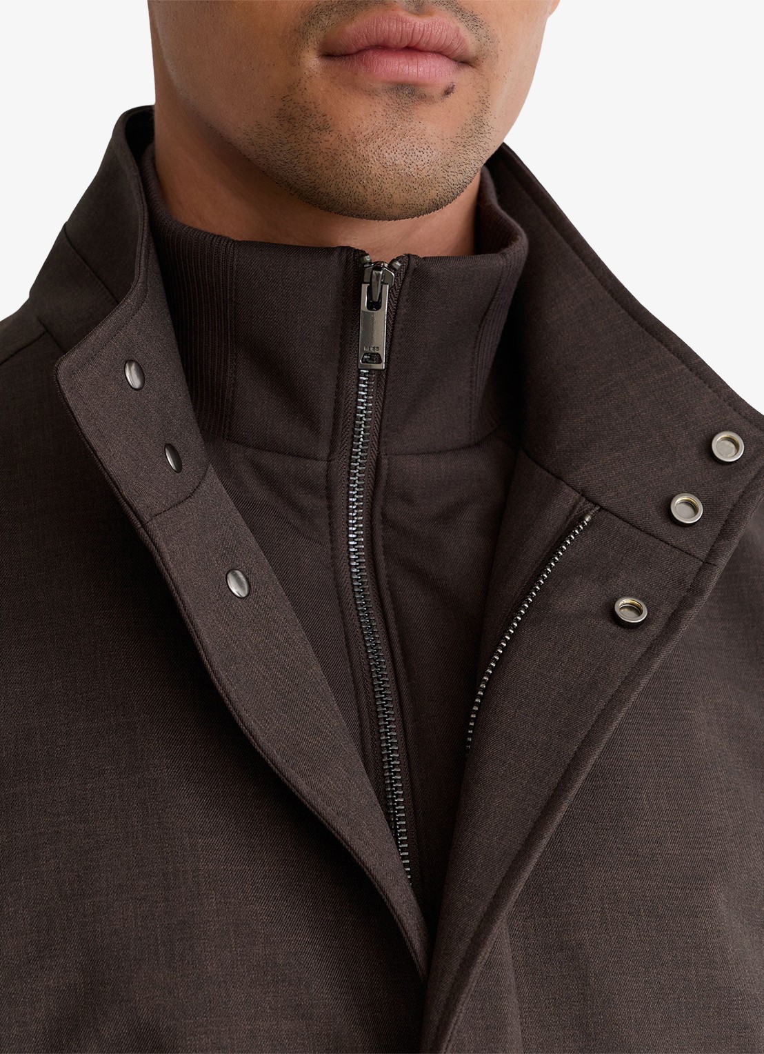Reiss Flaye parka met uitneembare voering en steekzakken - detail 4 donkerbruin