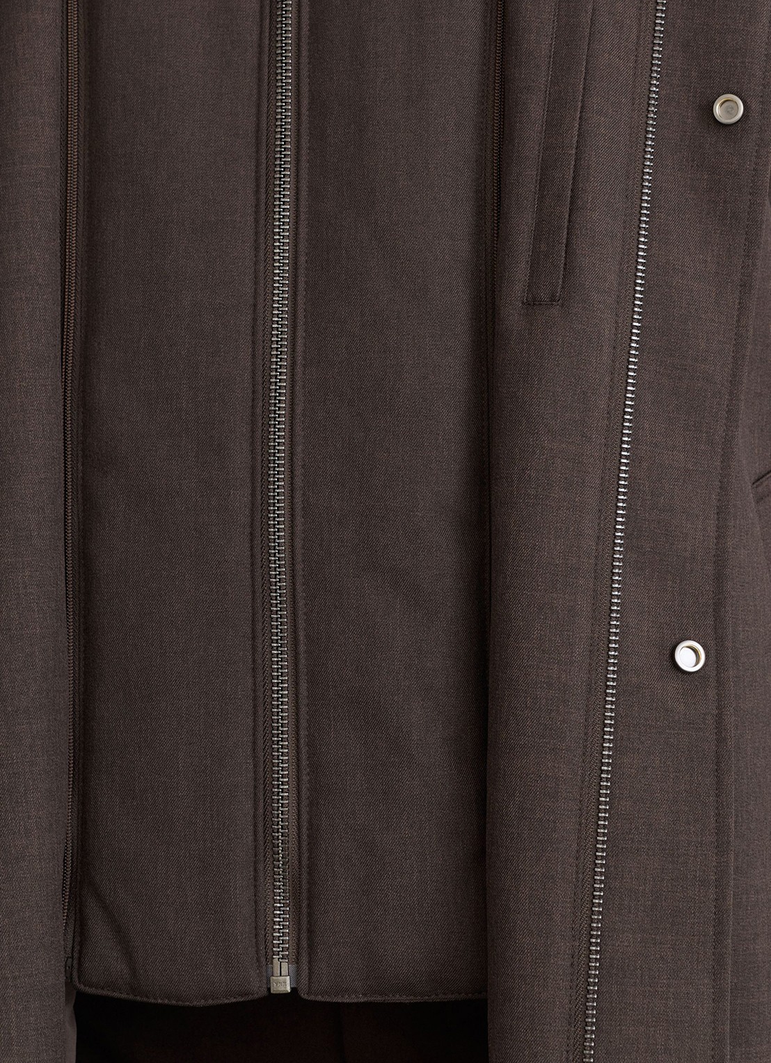 Reiss Flaye parka met uitneembare voering en steekzakken - detail 5 donkerbruin