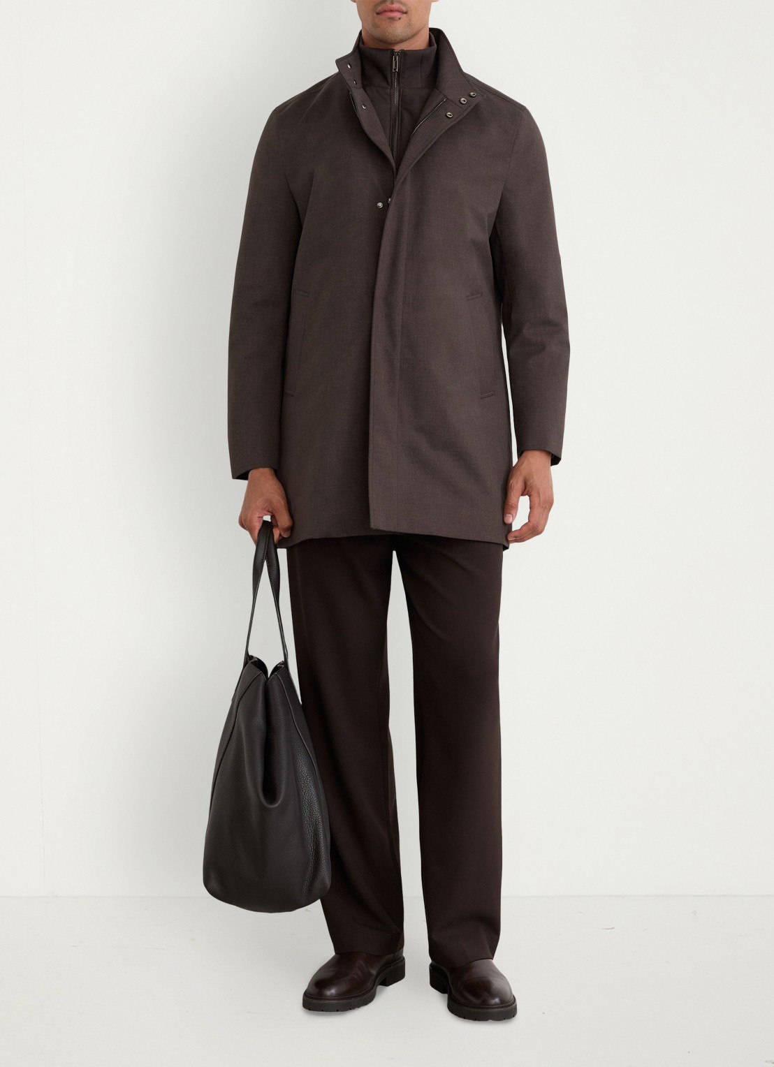 Reiss Flaye parka met uitneembare voering en steekzakken - detail 6 donkerbruin