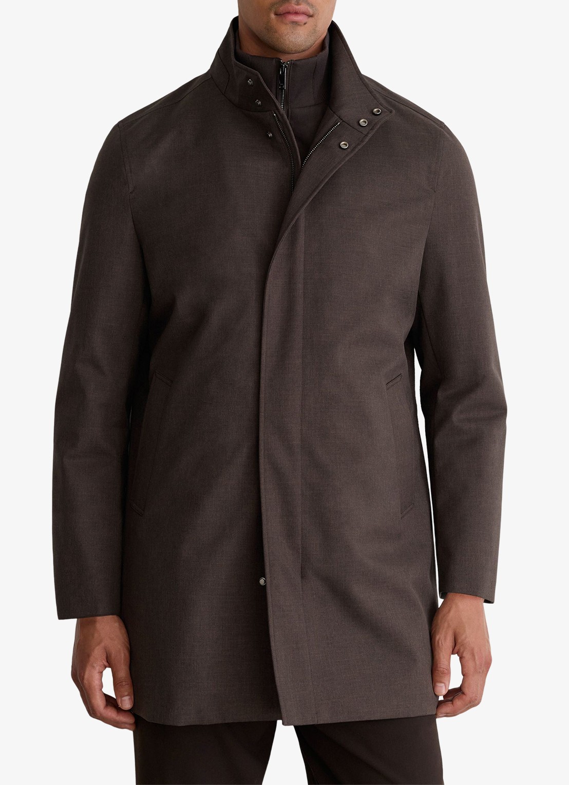 Reiss Flaye parka met uitneembare voering en steekzakken - detail 7 donkerbruin