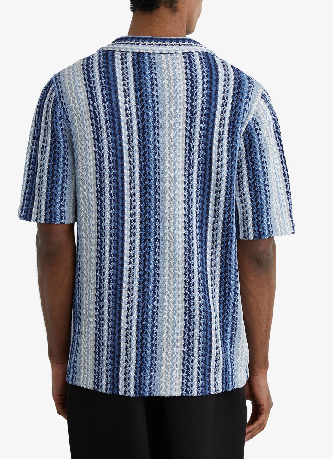 Reiss Fleet overhemd met structuur - achterkant 5 blauw