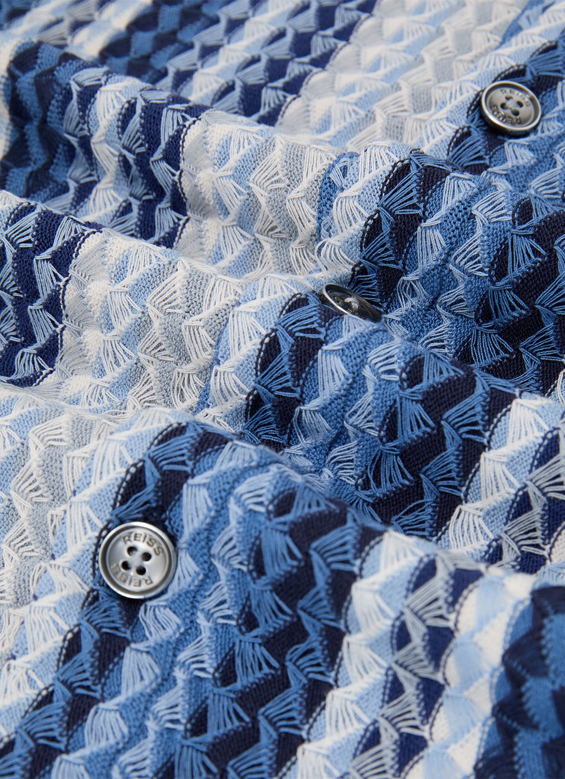 Reiss Fleet overhemd met structuur - detail 2 blauw