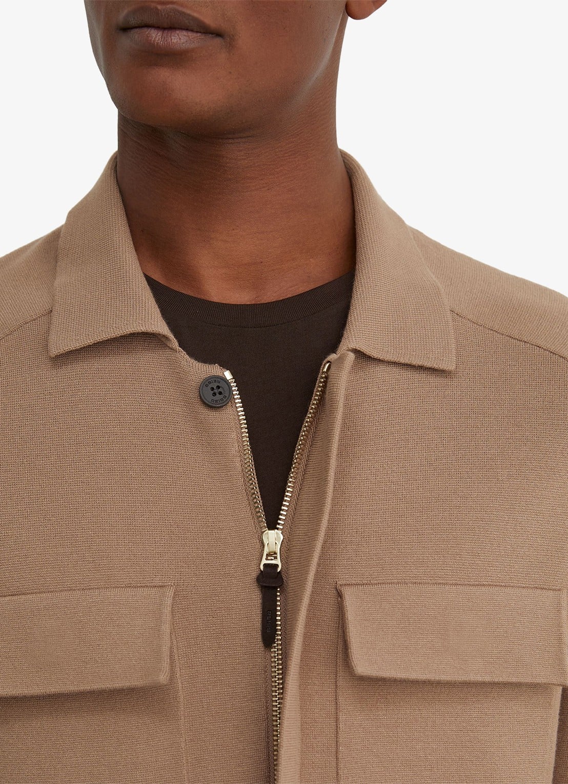 Reiss Fleetwood jack met borstzakken - detail 4 camel