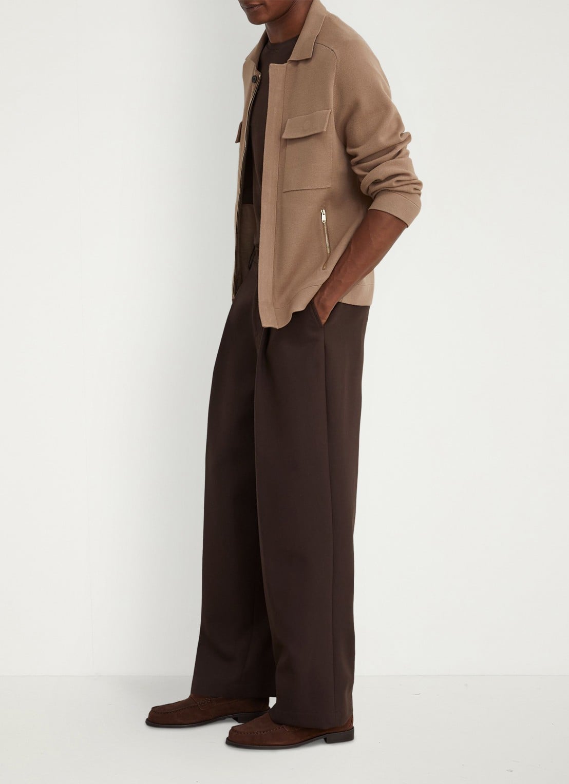 Reiss Fleetwood jack met borstzakken - voorkant 2 camel