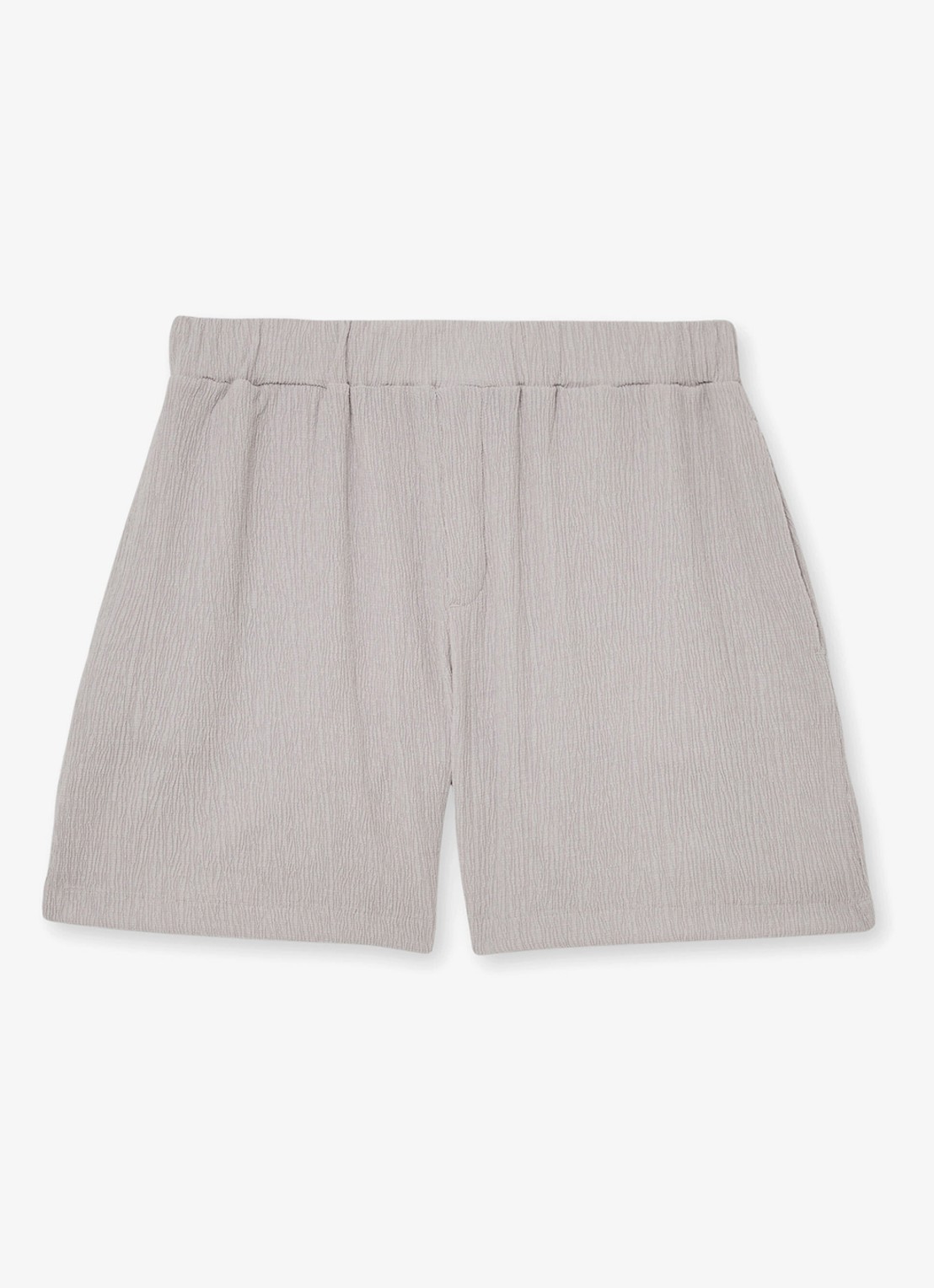 Reiss Flint straight fit korte broek met structuur - voorkant grijs