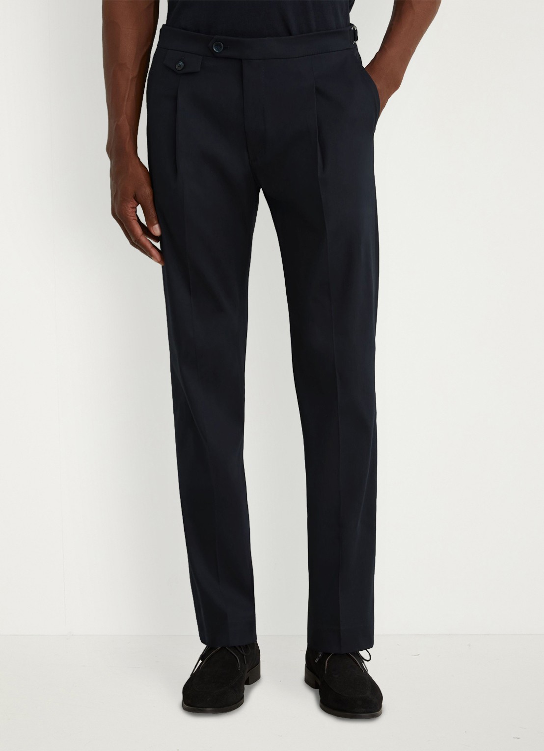 Reiss Float tapered fit pantalon met steekzakken - detail 4 navy / blauw