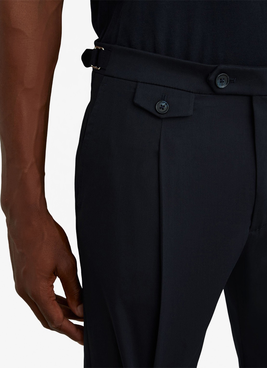 Reiss Float tapered fit pantalon met steekzakken - detail 5 navy / blauw