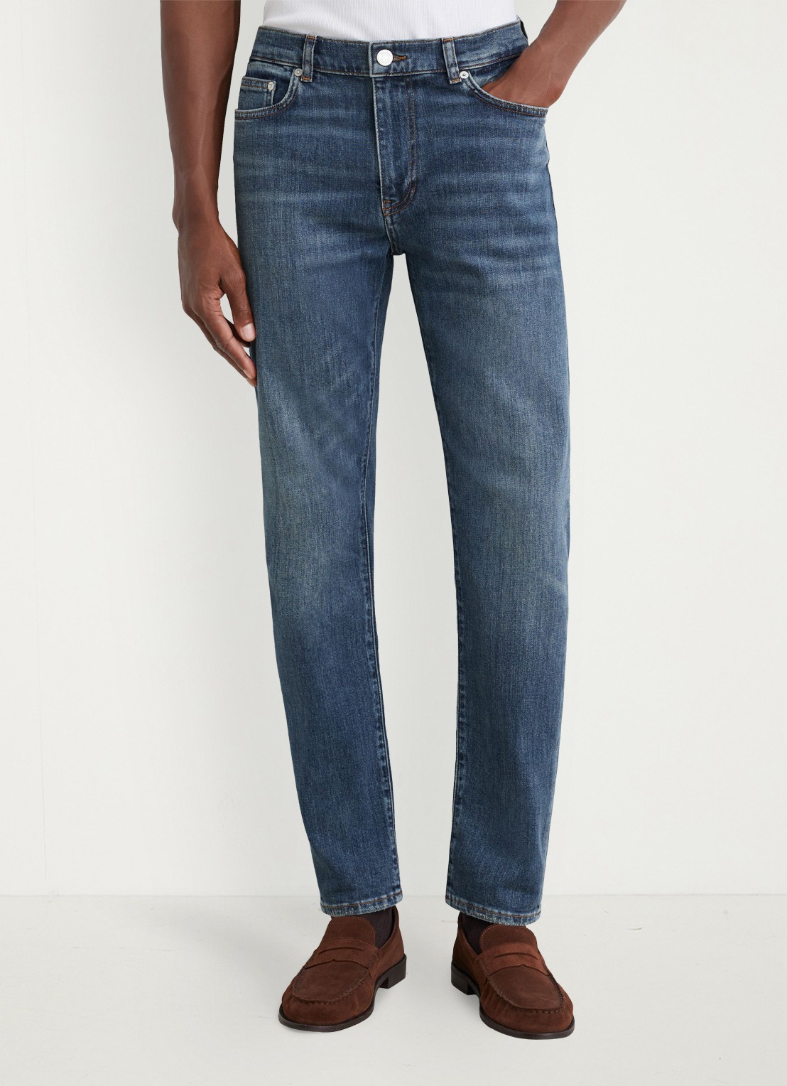 Reiss Floyd slim fit jeans met steekzakken - detail 4 donkerblauw