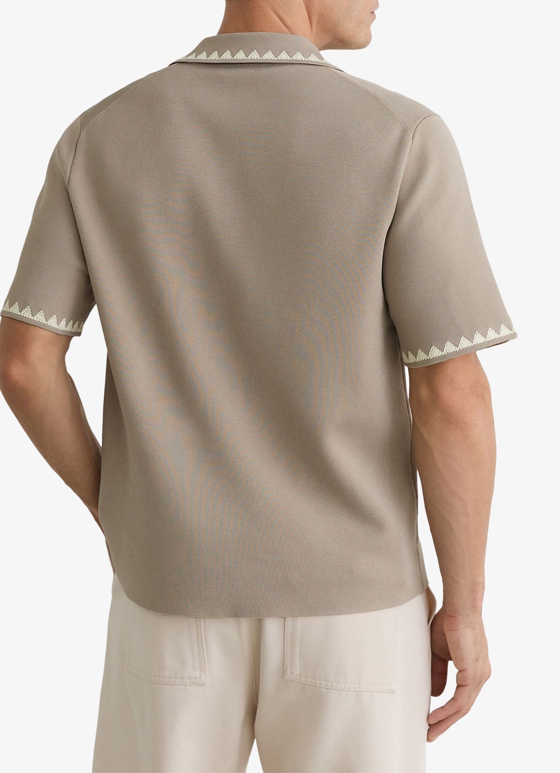 Reiss Folia overhemd met borduring - achterkant 3 beige