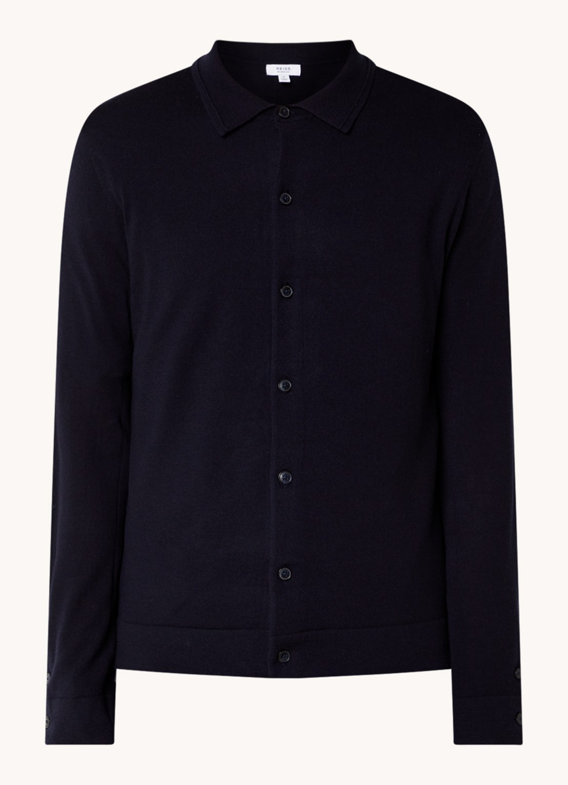Reiss Forbes fijngebreid vest van wol met stretch - voorkant 4 donkerblauw