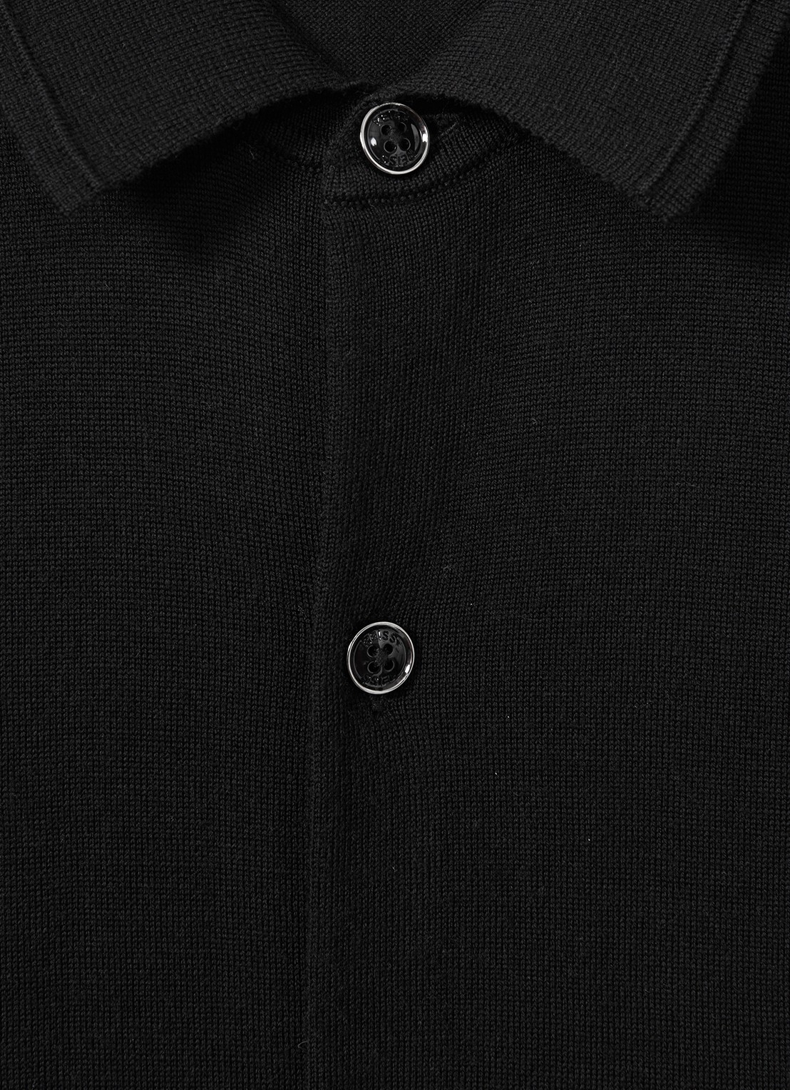 Reiss Forbes fijngebreid vest van wol met stretch - detail 2 black / zwart