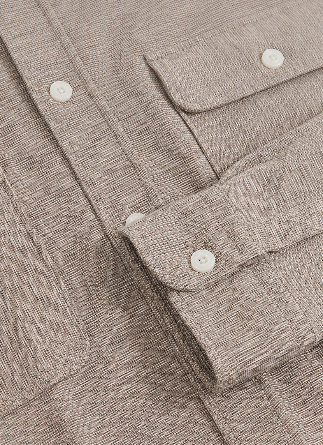 Reiss Forsithe regular fit overhemd met borstzakken - detail 6 beige
