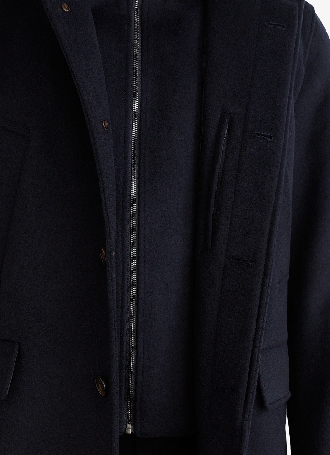 Reiss Fossil single-breasted mantel met gilet-inzet in wolblend - detail 4 navy / blauw