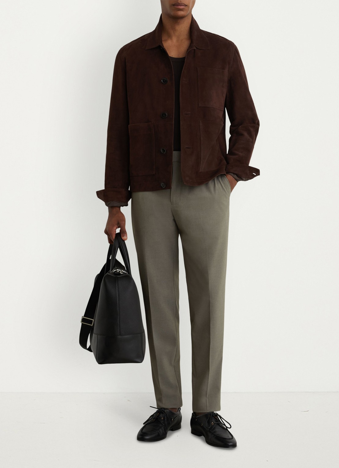 Reiss Found relaxed fit pantalon met steekzakken - voorkant 5 brons