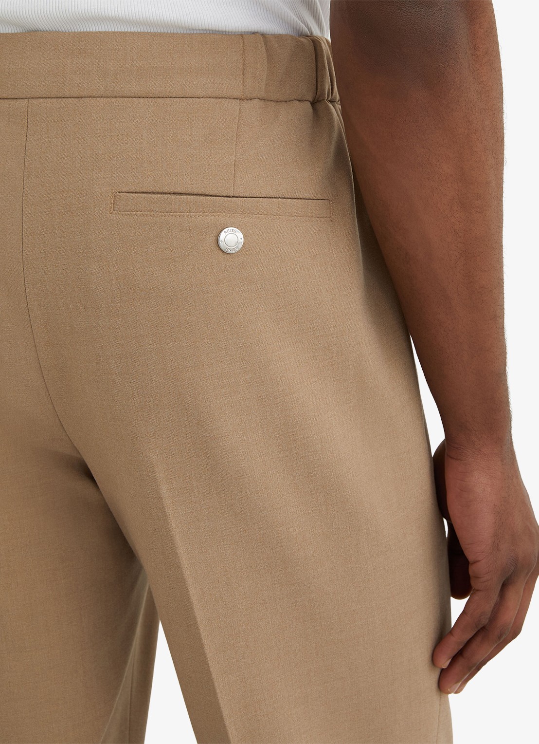 Reiss Found slim fit pantalon met steekzakken - detail 4 bruin