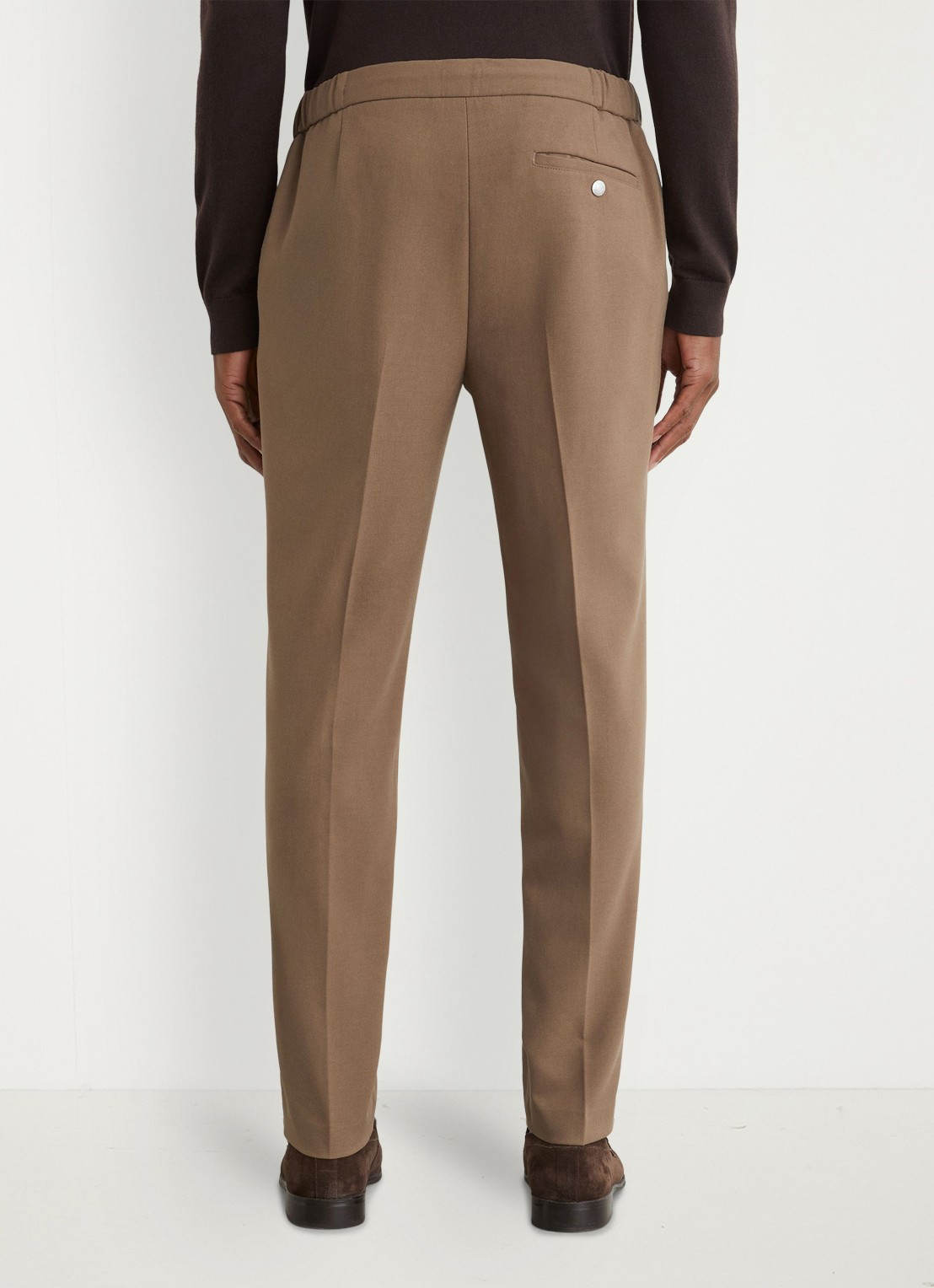 Reiss Found slim fit pantalon met steekzakken - achterkant 3 lichtbruin