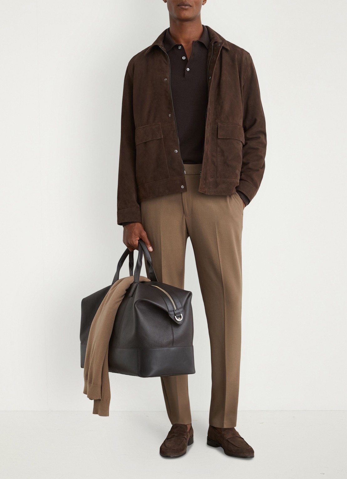 Reiss Found slim fit pantalon met steekzakken - detail 6 lichtbruin