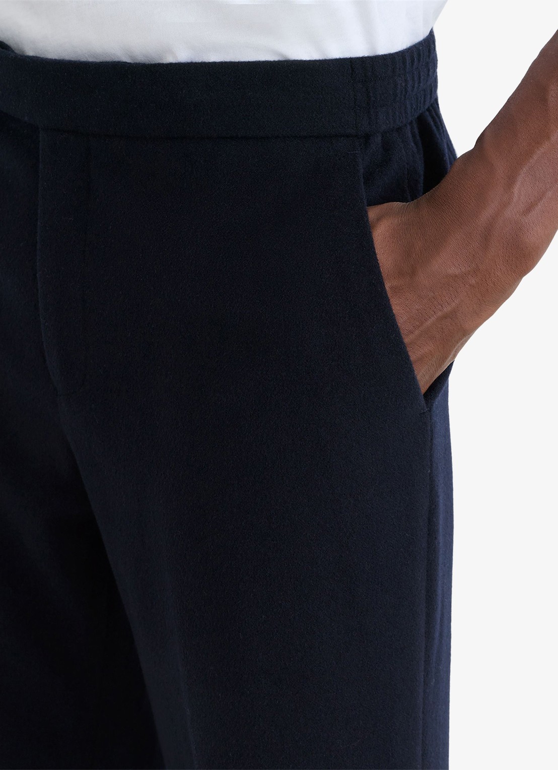 Reiss Found tailored fit pantalon in wolblend - detail 4 navy / blauw