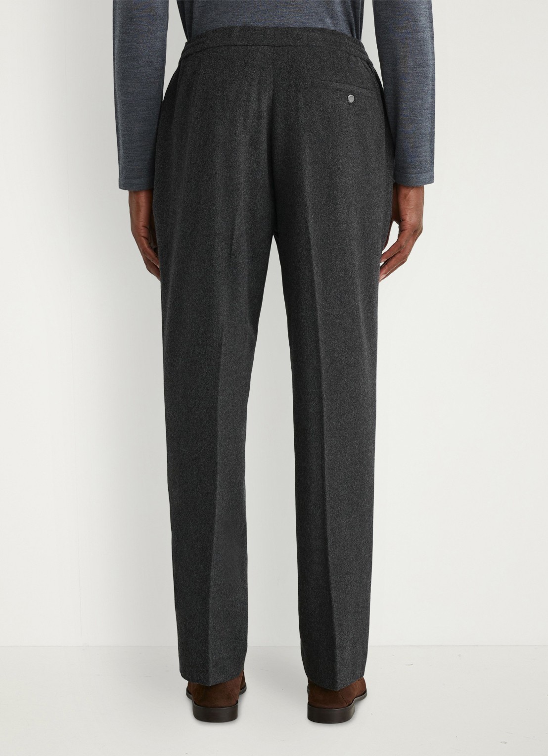 Reiss Found tailored fit pantalon in wolblend - achterkant 4 donkergrijs
